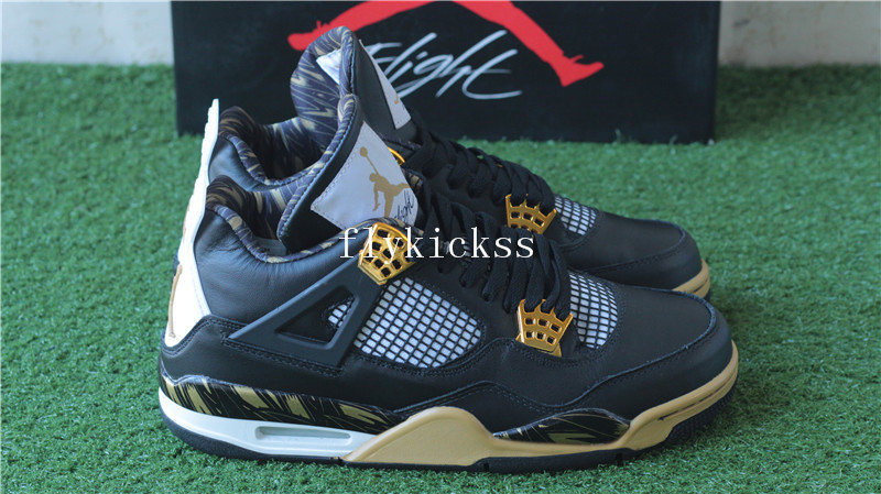 Authentic Air Jordan 4 Black Gold